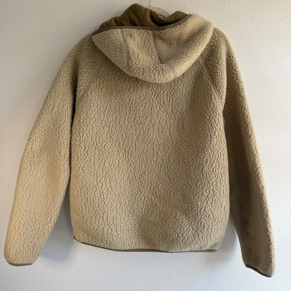J Crew Nordic All Weather Designs Fleece Hoodie Jacket‎ Tan Size Small